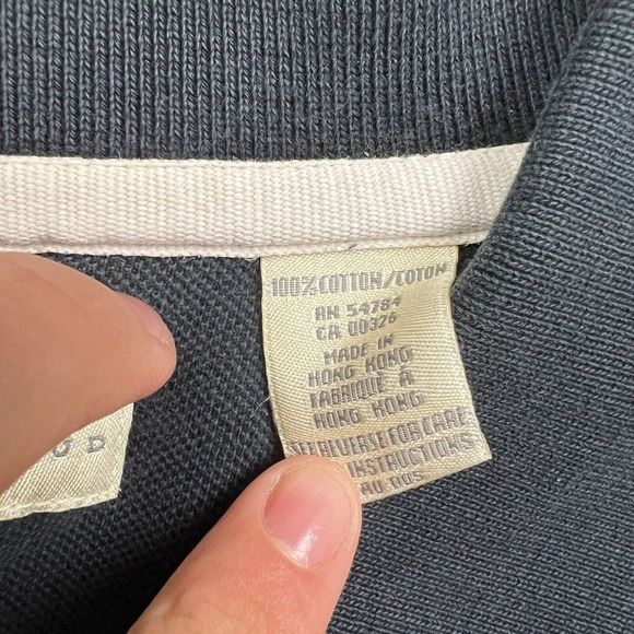 Vintage Joseph Abboud Polo T-Shirt Black Solid Short Sleeve Casual Cotton Mens - Picture 5 of 8